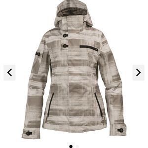 Burton Women's Gray and White Ski Jacket Dream Jacket DryRide